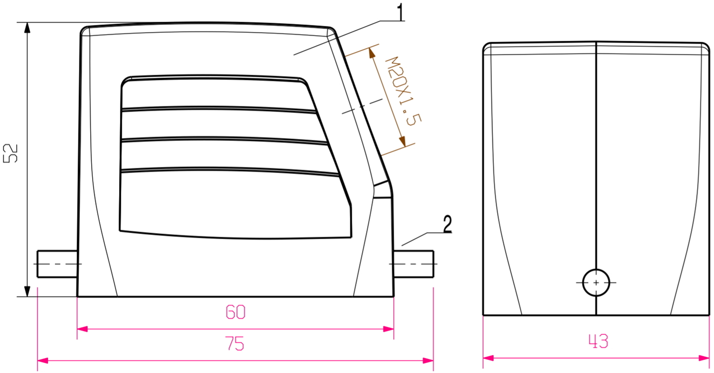 כיסוי למחבר תעשייתי WEIDMULLER HE HDC 06B TSLU 1M20G